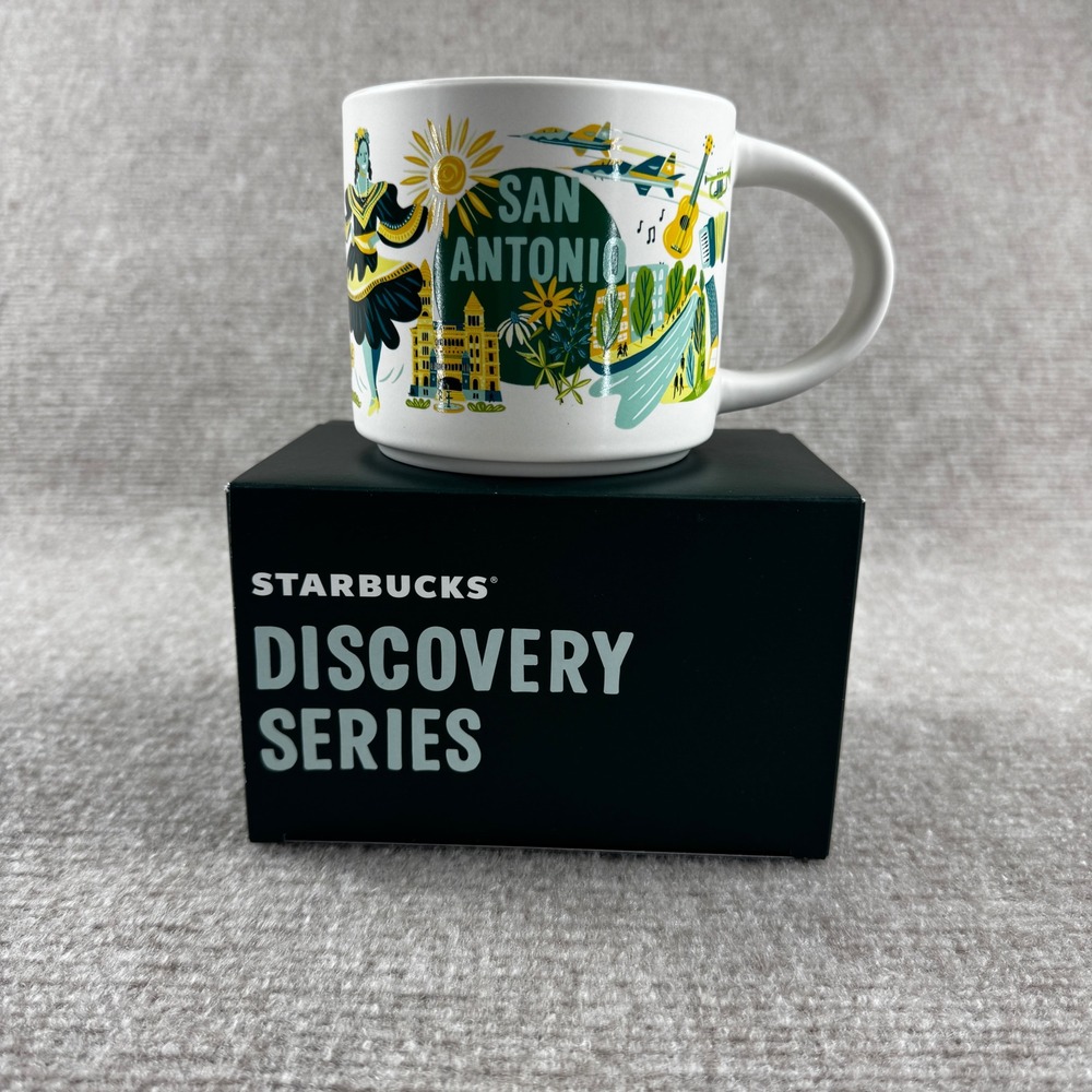 Starbucks Discovery Series San Antonio 14oz Mug White Souvenir Travel Coffee Cup